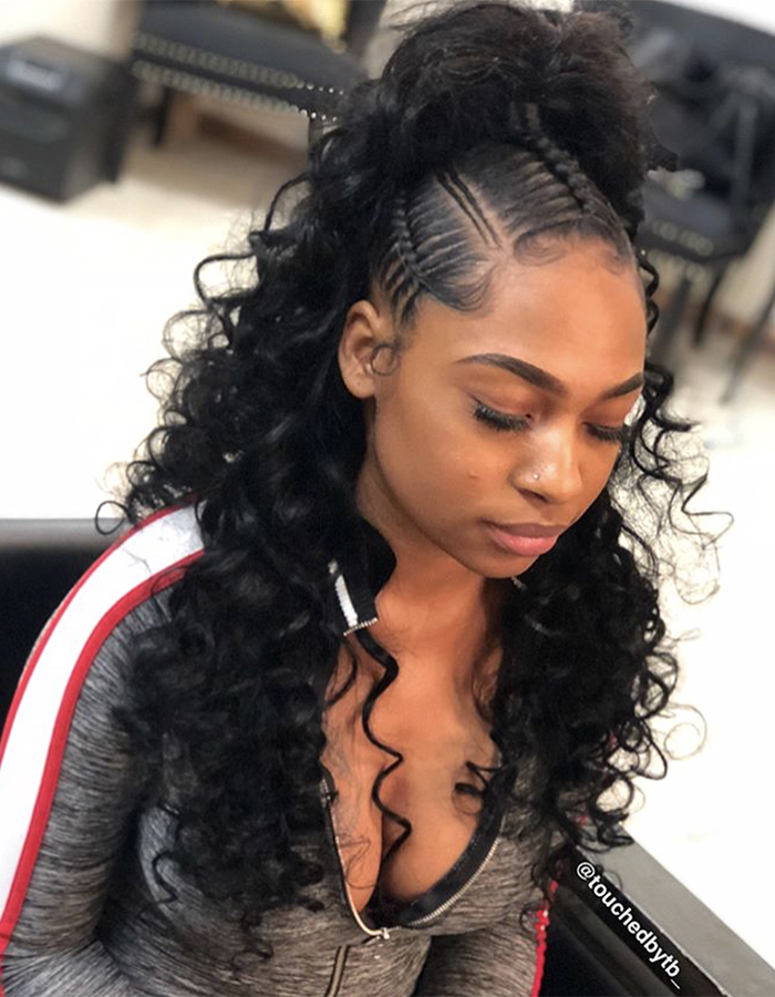 dolledupbyaaliyah on Instagram: “Style: Half and Half Braids with Quick  Weave Bookings open… | Half braided hairstyles, Dope hairstyles, Braided  cornrow hairstyles