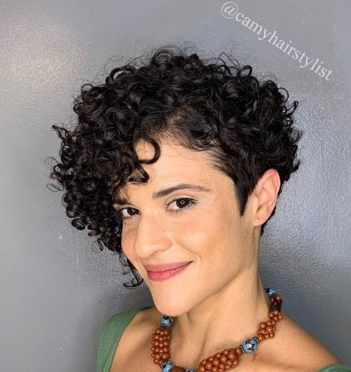 UNice Bouncy Curl Short Curly Pixie Cut with Bangs Glueless Wig