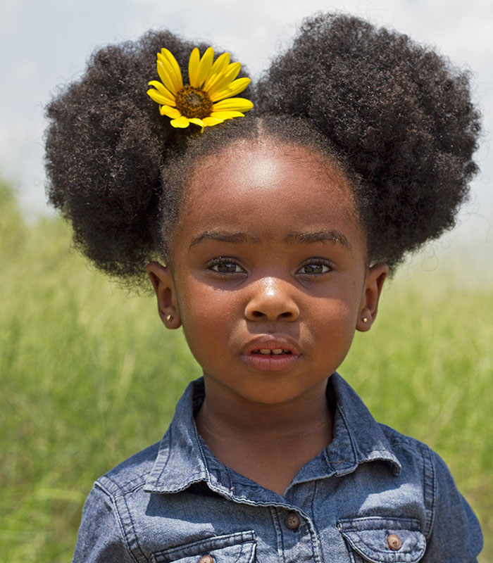 Adorable Child Portrait with Curly Hair