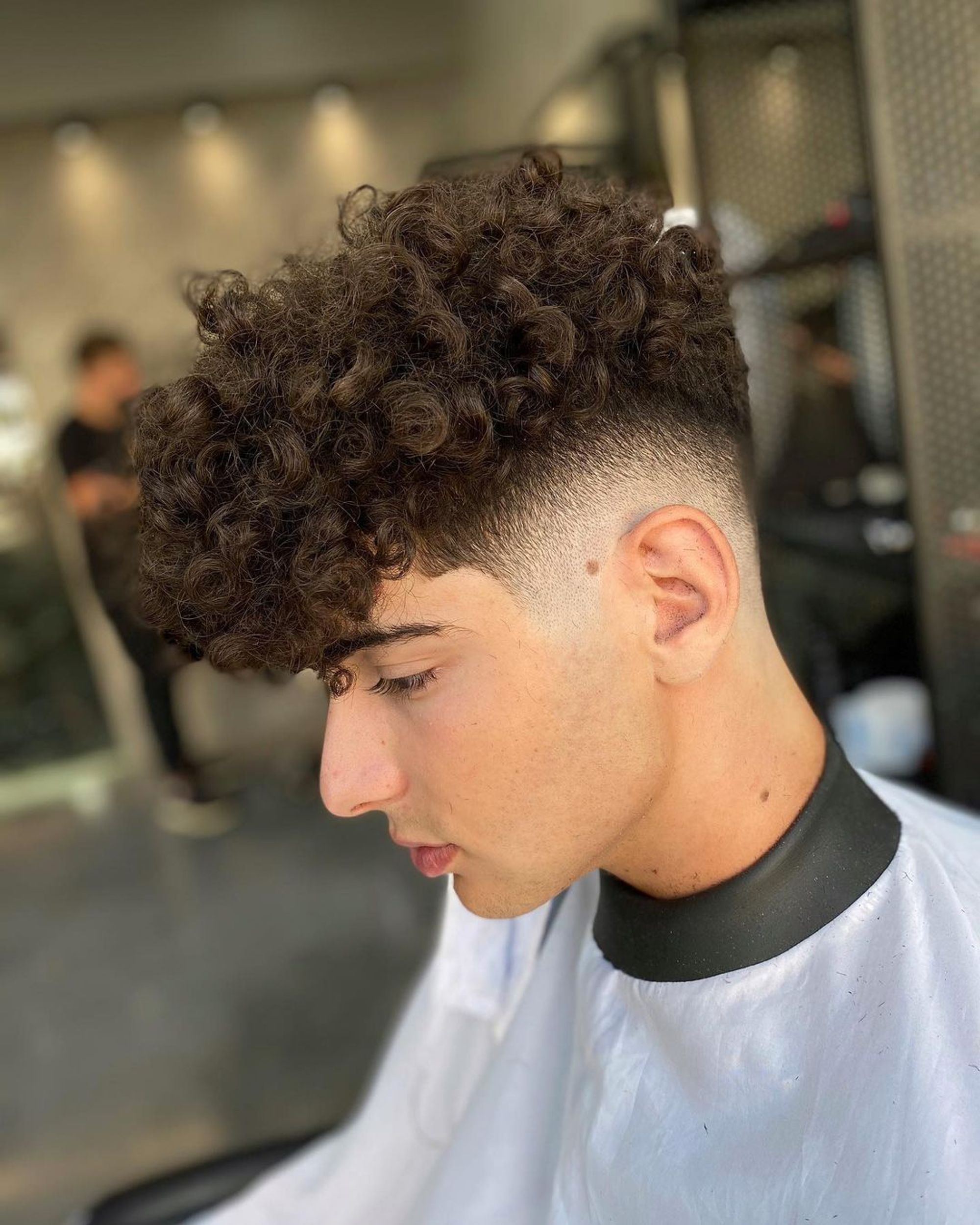 curly hair back of head